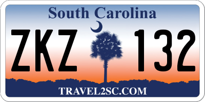 SC license plate ZKZ132