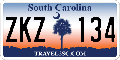 SC license plate ZKZ134