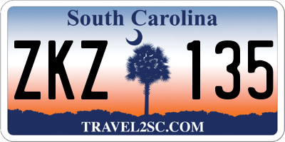 SC license plate ZKZ135