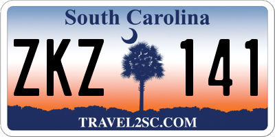 SC license plate ZKZ141