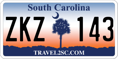 SC license plate ZKZ143