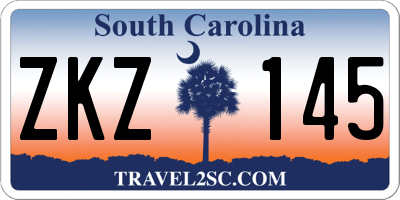 SC license plate ZKZ145