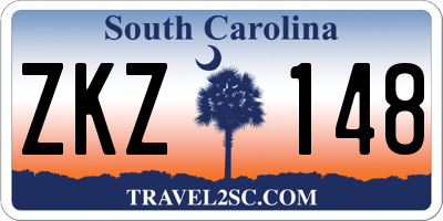 SC license plate ZKZ148