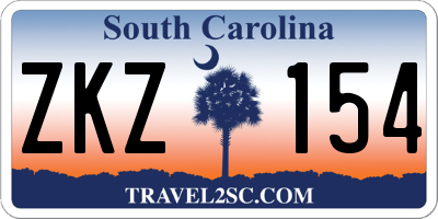 SC license plate ZKZ154