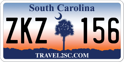 SC license plate ZKZ156