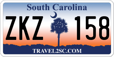 SC license plate ZKZ158