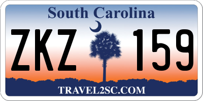 SC license plate ZKZ159