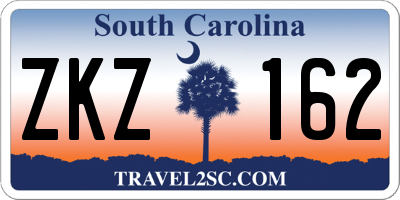 SC license plate ZKZ162