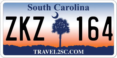 SC license plate ZKZ164