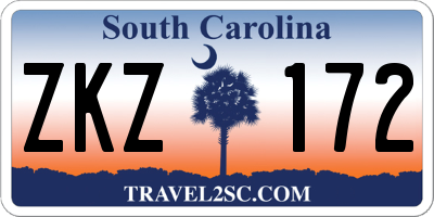SC license plate ZKZ172
