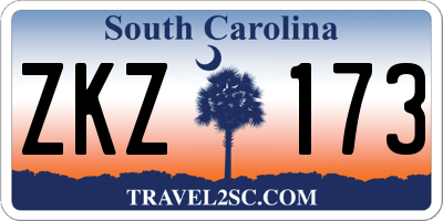 SC license plate ZKZ173