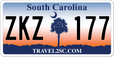 SC license plate ZKZ177
