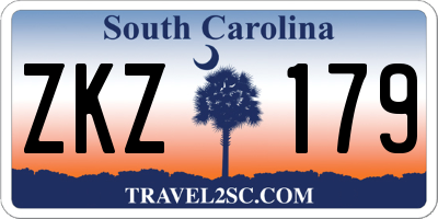 SC license plate ZKZ179