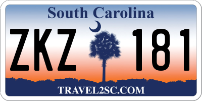 SC license plate ZKZ181