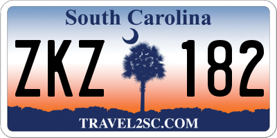 SC license plate ZKZ182