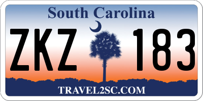 SC license plate ZKZ183
