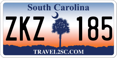 SC license plate ZKZ185