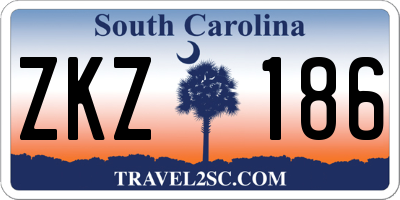 SC license plate ZKZ186