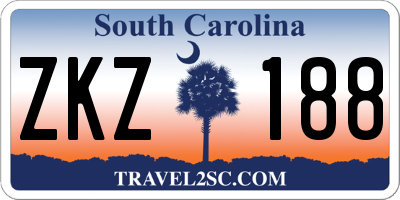 SC license plate ZKZ188