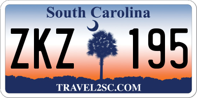 SC license plate ZKZ195