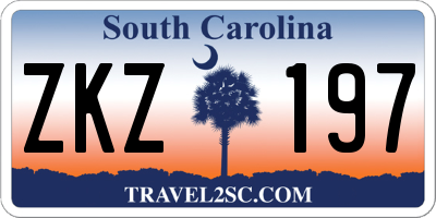 SC license plate ZKZ197