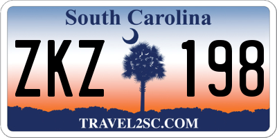 SC license plate ZKZ198