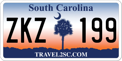 SC license plate ZKZ199