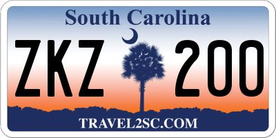 SC license plate ZKZ200