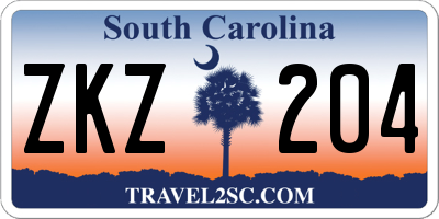 SC license plate ZKZ204