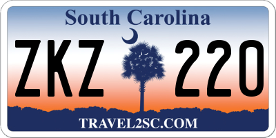 SC license plate ZKZ220
