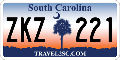 SC license plate ZKZ221