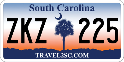 SC license plate ZKZ225