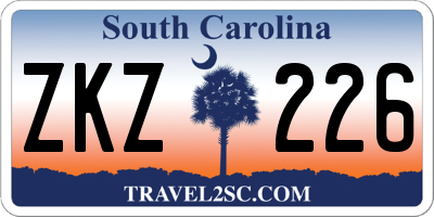 SC license plate ZKZ226