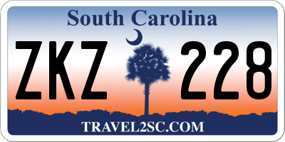 SC license plate ZKZ228