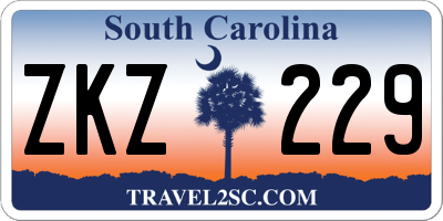 SC license plate ZKZ229