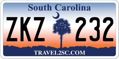 SC license plate ZKZ232