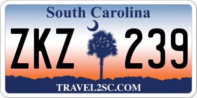 SC license plate ZKZ239