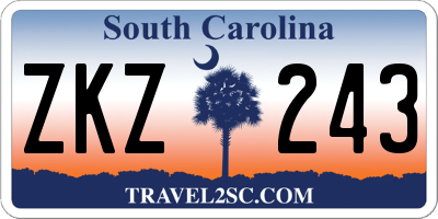 SC license plate ZKZ243