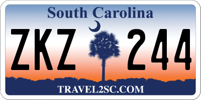 SC license plate ZKZ244