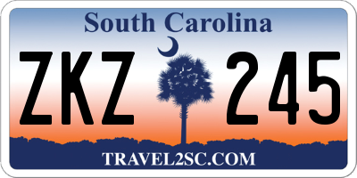 SC license plate ZKZ245