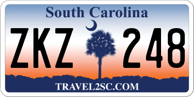 SC license plate ZKZ248
