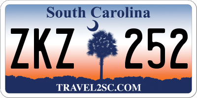 SC license plate ZKZ252