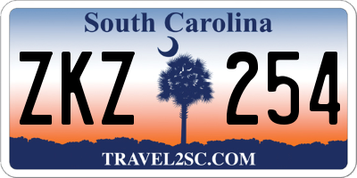 SC license plate ZKZ254