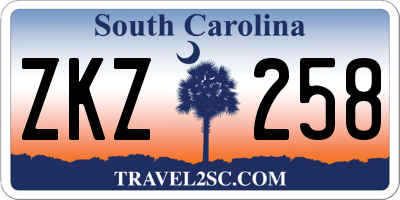 SC license plate ZKZ258