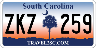 SC license plate ZKZ259