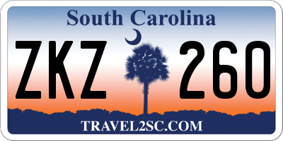 SC license plate ZKZ260