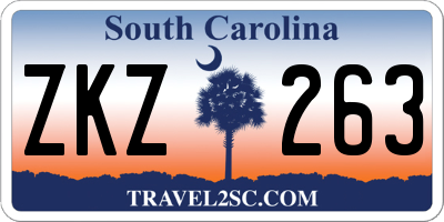 SC license plate ZKZ263