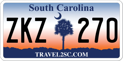 SC license plate ZKZ270