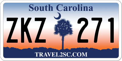 SC license plate ZKZ271