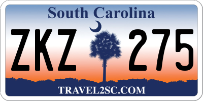 SC license plate ZKZ275